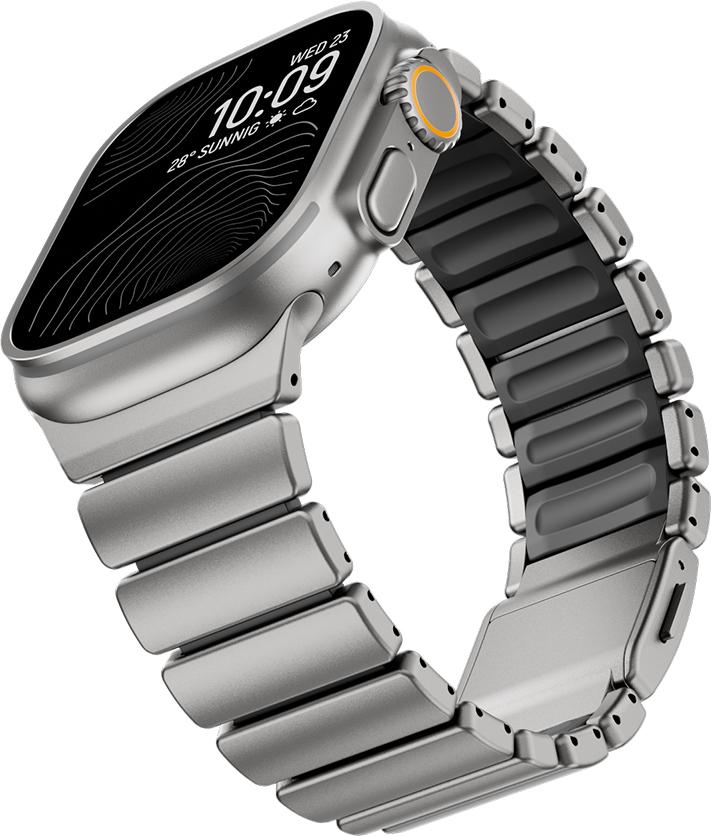 Титановый фторкаучуковый ремешок для Apple Watch Ultra 3 2 49 мм 46 мм 45 44 мм Магнитный ремешок для Iwatch 11 10 9 8 7 SE Роскошный ремешок для часов