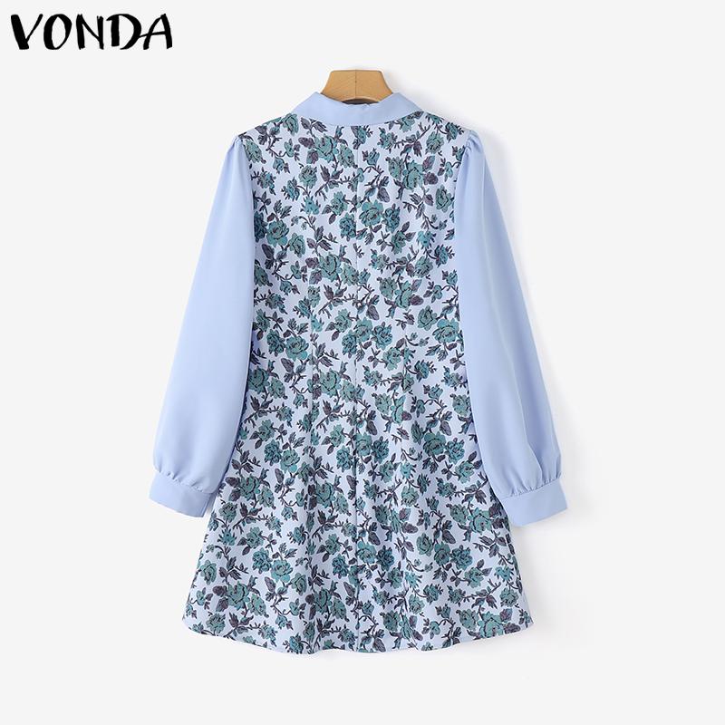 VONDA Женские летние платья из двух частей с длинным рукавом и цветочным принтом