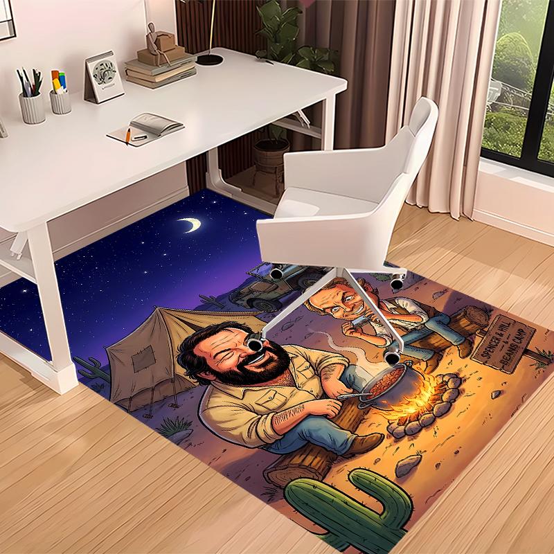 Terence Hill and Bud Spencer Printed Absorbent Washable Carpet, Non-Slip Bathroom Mats, Kitchen Rugs, Yoga Mat,Living Room Entrance, Camping Picnic Ru