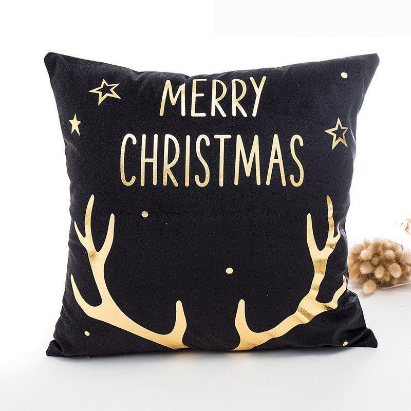Luxurious Christmas Pillow Case Glitter Cotton Linen Sofa Throw Cushion Cover For Cozy Living