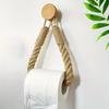 Nail-free Woven Hemp Rope Paper Towel Holders Rack Bathroom Towel Hook Toilet Paper Holder Towel Rack Beige Hemp Color