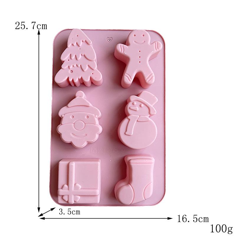 Рождественский носок Санта-Клауса Силиконовая форма для шоколада Снежинка Дерево Снеговик Конфеты Печенье Форма для льда Мыло Свеча DIY Торт Декор Подарок