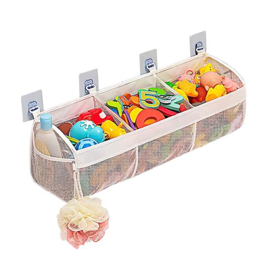 Органайзер для игрушек для ванной, 3 отделения, коробка для хранения игрушек для ванной, настенная полка для игрушек для ванной, для легкого доступа и сортировки игрушек
