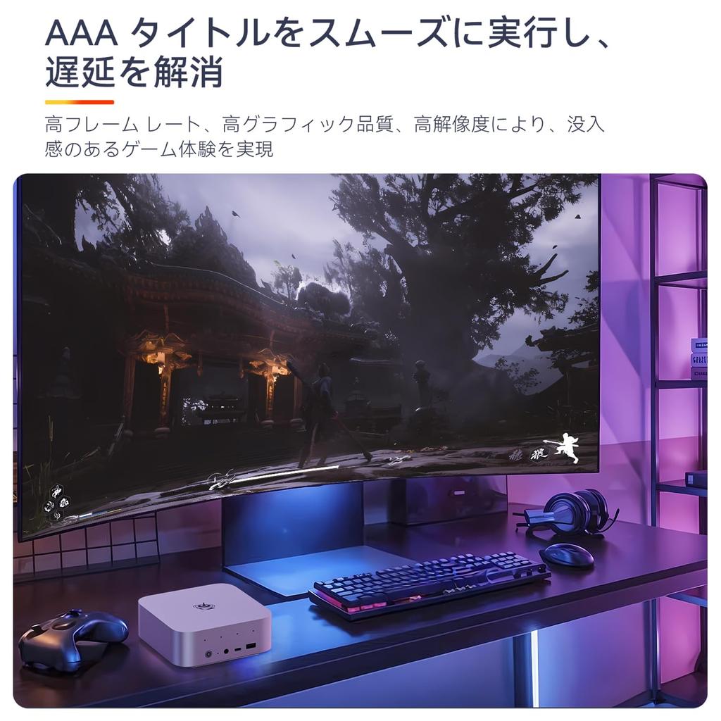 Beelink SER9 HX370 Mini до 32 ГБ LPDDR5X и 1 ТБ 4K Gray Business Mini PC ПК, 12C/24T 5.1GHz, M.2 PCle4.0 SSD, 3-экранный дисплей, HDMI, DP1.4, USB4,