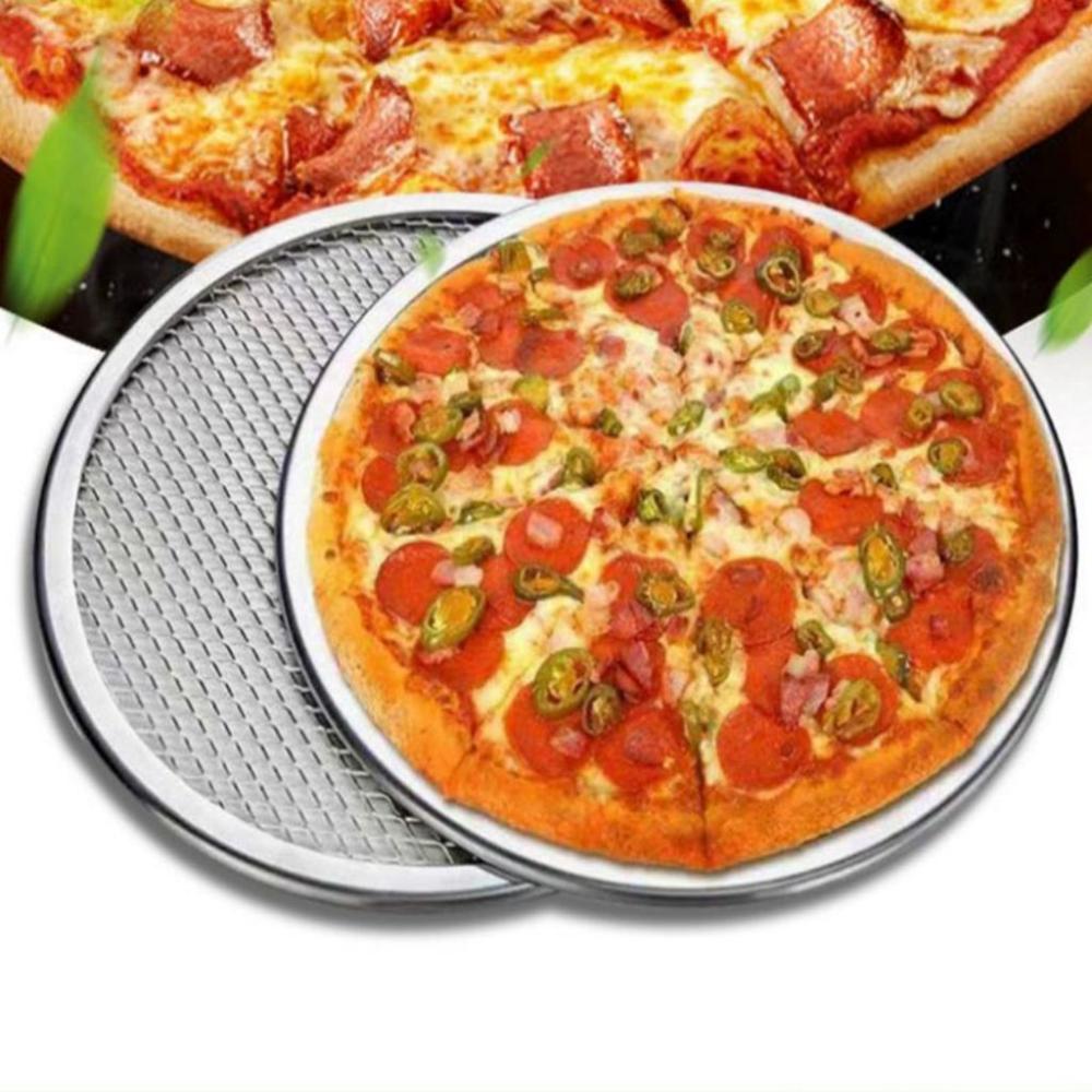 High Quality Bakeware Aluminium Mesh Flat Pizza Screen Kitchen Gadget Baking Tray Net Pizza Tools