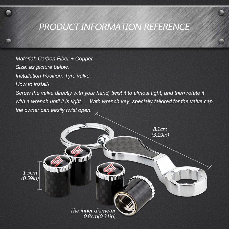 Стайлинг автомобиля из углеродного волокна, колпачки для стержней клапанов шин, логотип ST, пригодный для Ford Focus 2 3 Mondeo MK5 Kuga Fiesta Fusion Mustang, автоаксессуары