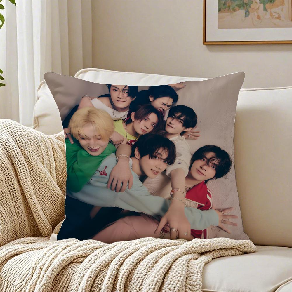 band energetic EEENHYPEN Cushion Cover Pillowcase Antidustmite living Room Sofa Decor Cushion Room