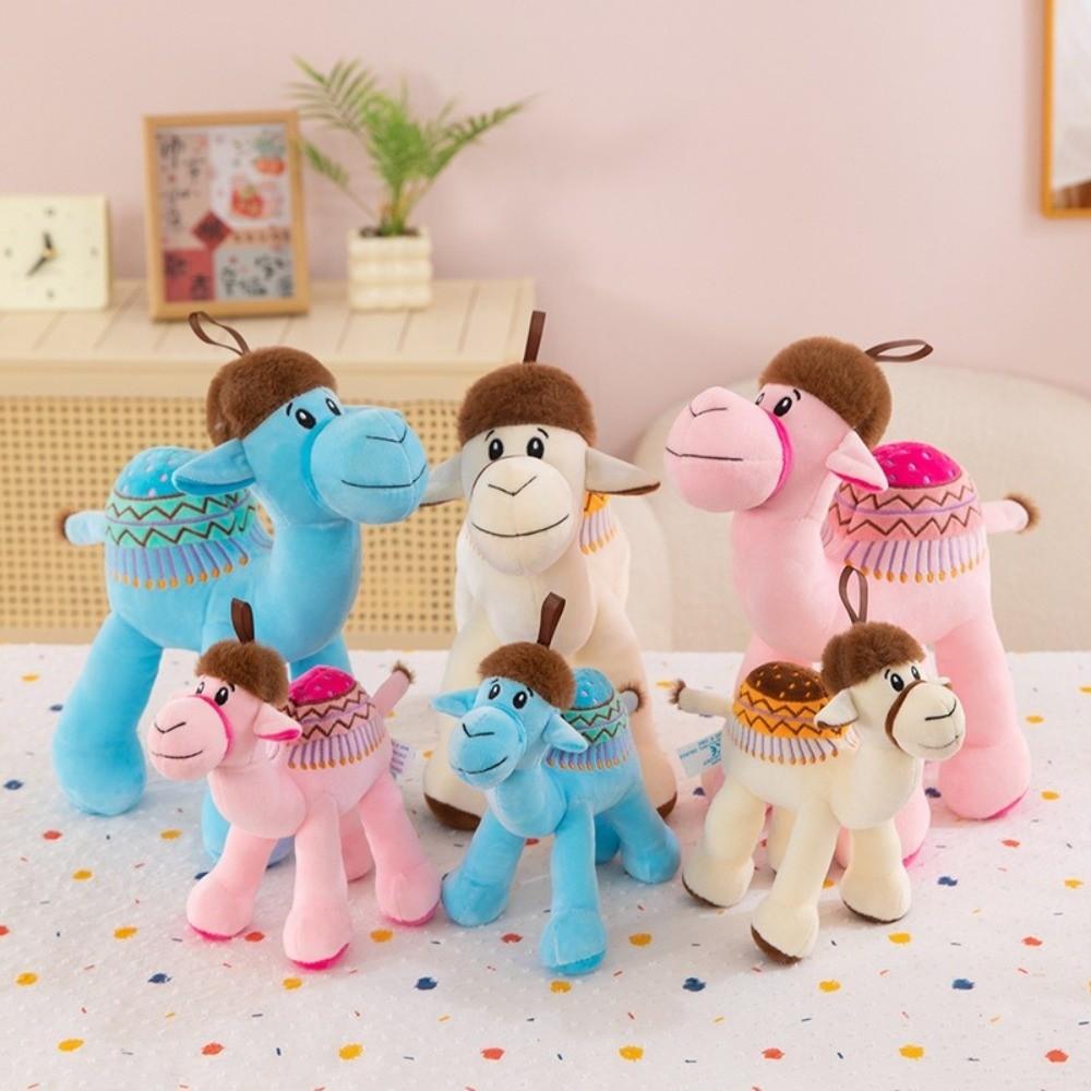 Soft Plush Cartoon Camel Doll Cute Short Plush Desert Animal Plushie Halloween Gift