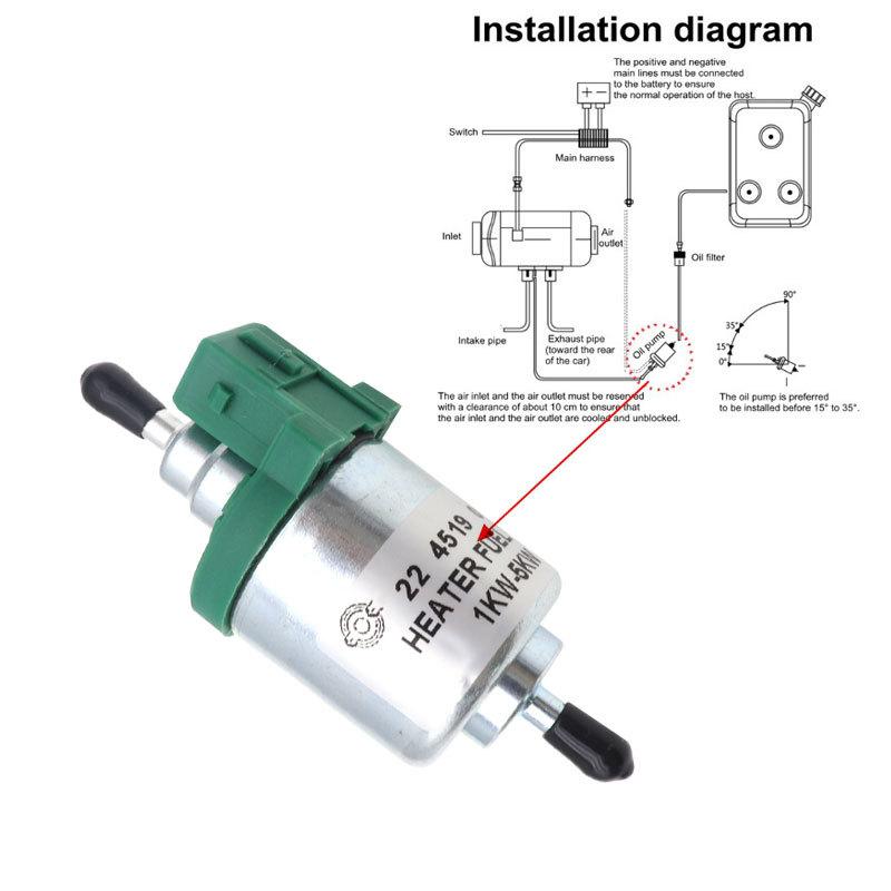 12 В/24 В 1 кВт-5 кВт воздушный дизельный стояночный обогреватель, топливный насос, автомобильный дизельный/бензиновый насос, короткая версия для обогревателя Eberspacher