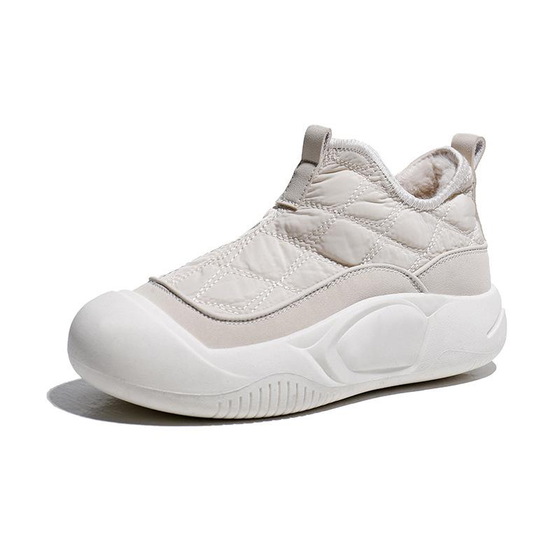 Женская обувь из хлопка, зимняя, новый стиль с плюшем, универсальная, модная, теплая, на толстой подошве, повседневная, для студенток