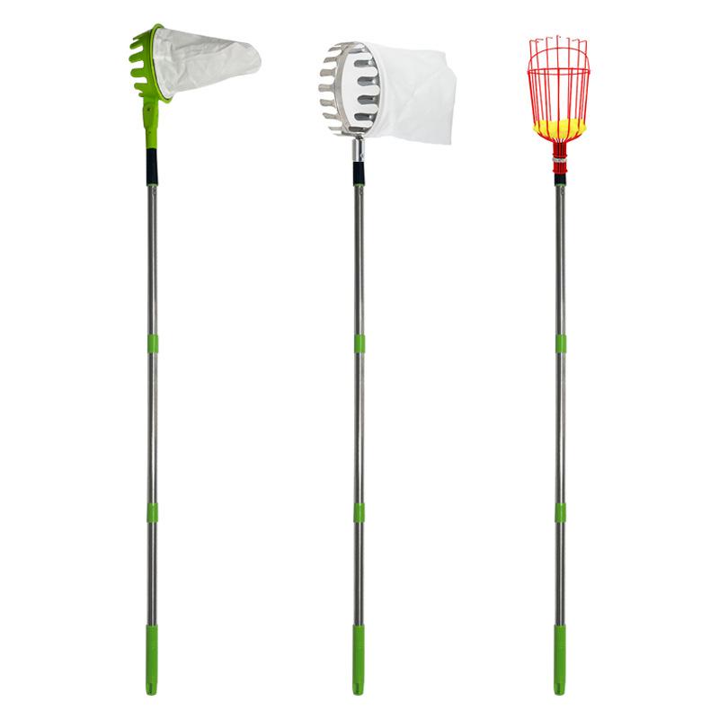 Stainless Steel Telescopic Rod Fruit Picker, Aerial Gardening Tool, Apple Persimmon Picking Fruit Picker, High Branch Saw
