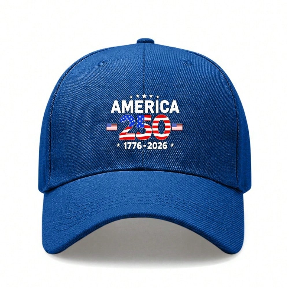 [Patriotic Baseball Cap] 250Th Anniversary AMERICA 250 Print Polyester Adjustable Breathable Lightweight Casual Outdoor Sports Unisex For July 4Th