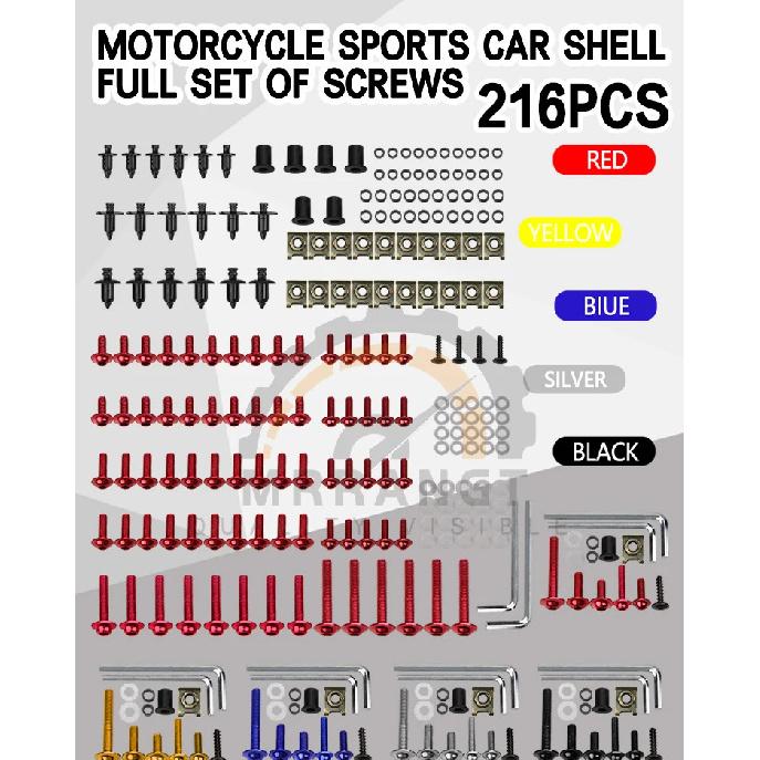 201PCS Fairing Bolts Kit CNC Screws Nut For Honda CBR600RR CBR900RR CBR929RR CBR1000RR CBR 600RR 900RR 929RR 1000RR 600 F2 F3 F4