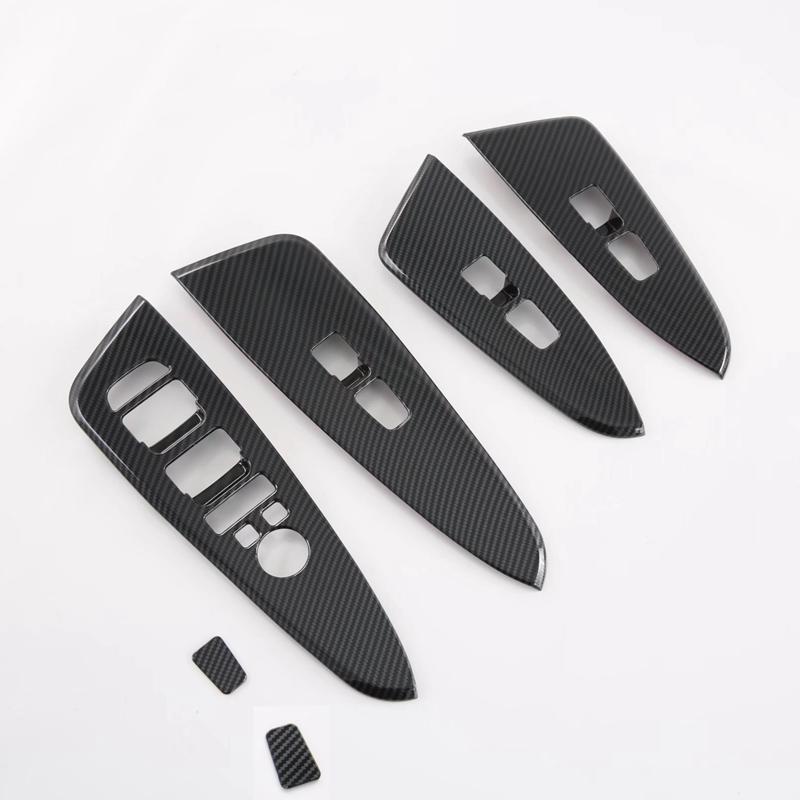 For KIA Sportage NQ5 2022 ABS Carbon Fiber Inner Window Lift Switch Button Panel Cover Car