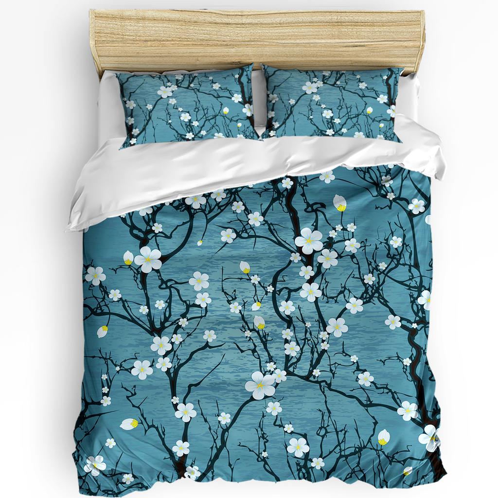 Japanese Mount Fuji Sakura Tree Flower Duvet Cover 3pcs Bedding Set Home Textile Quilt Cover Pillowcases Bedding Set No Sheet