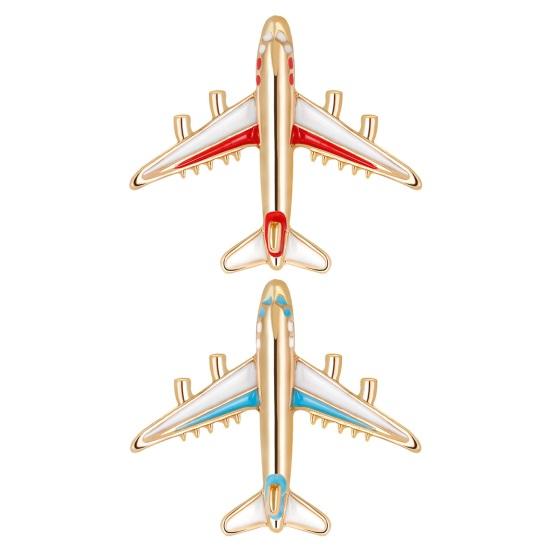 Брошь на булавке, эмалированные украшения, блестящая мультяшная брошь в виде самолета, элегантный значок, сумка, свитер