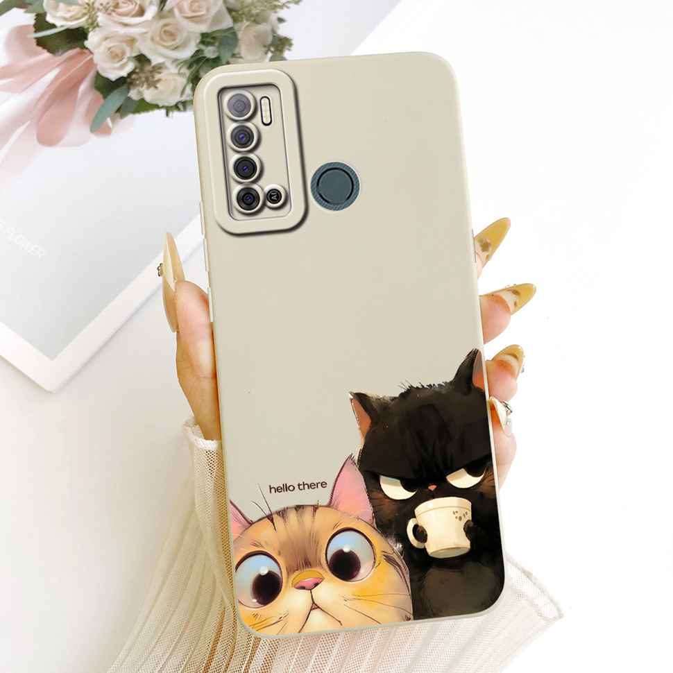 Чехол для Tecno Spark Power 2 LC8 Милый Кот Мультяшная Обложка Мягкий Силиконовый Чехол для Телефона Для Tecno SparkPower 2 Power2 Корпус