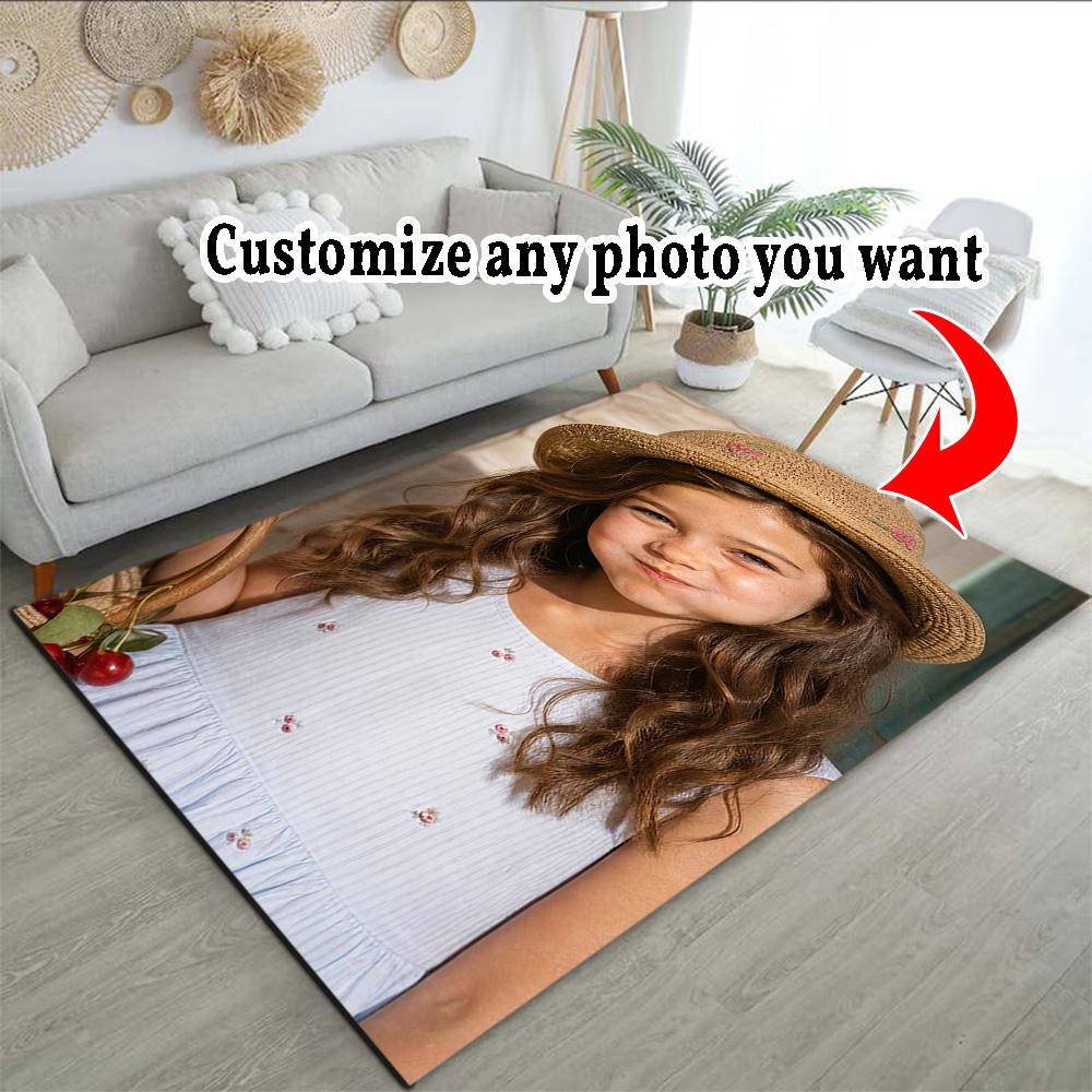 Customize Picture Customize picture Area Rug Perfect for Playrooms Foyer Study room Bedrooms Anti-slip Rug Anime Office Decor Best for Christmas