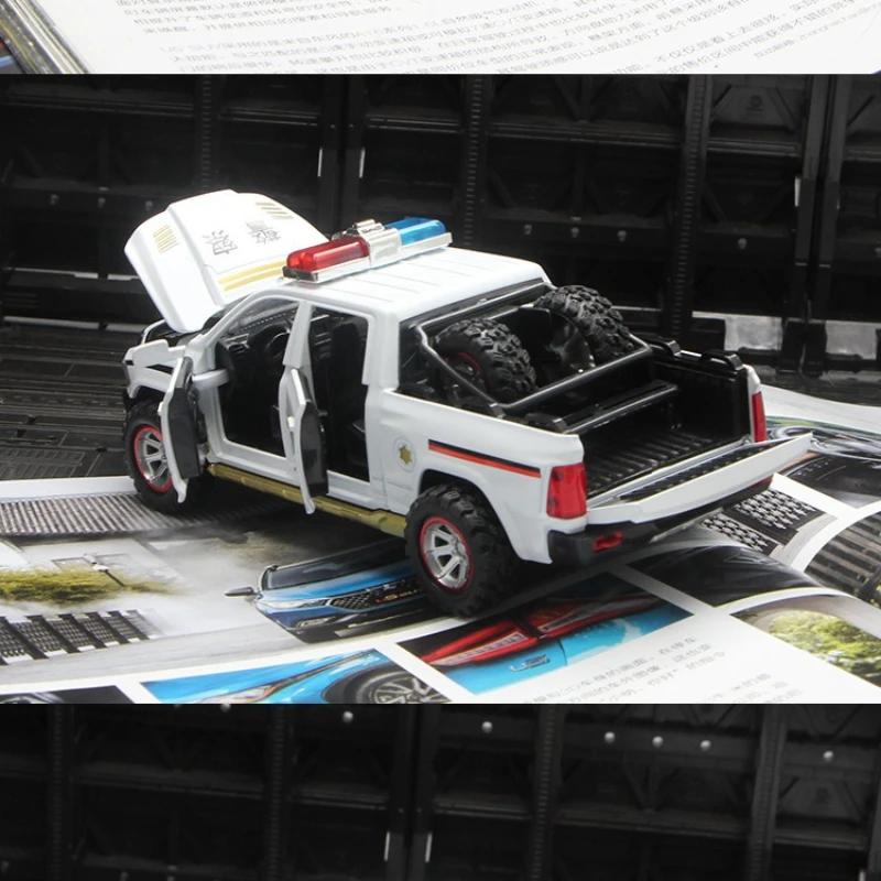 1:32 Ram Truck Полицейская машина Пикап Металлическая модель автомобиля Транспортное средство Для мальчиков Ребенок Дети Игрушки Хобби Коллекция