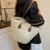 New Versatile Simple Fashion Straw Bag Large Capacity Shoulder Bag, Handbag, Retro Beach Bag Women's Bag Woven