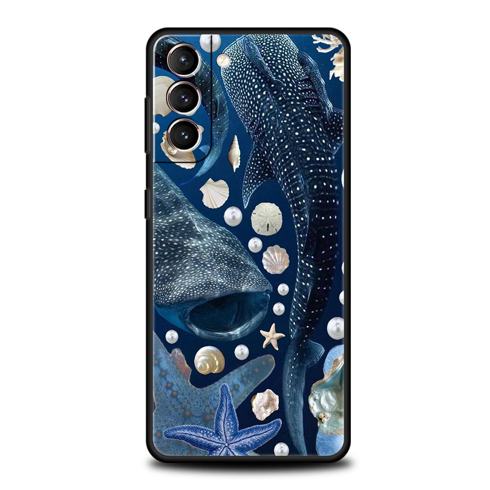 Чехол для телефона 'Плавающий китовый акула в океане' для Samsung Galaxy S25 S24 S23 S22 Ultra S20 S21 FE 5G S10 S9 Plus S10E Мягкая крышка из ТПУ