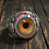 Carving Patterns Adjustable Open Ring Zinc Zinc Alloy Realistic Bloodshot Eye Band Ring  Theme Party