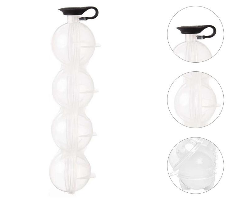 4-cell Ice Cube Maker Diy Ice Ball Molds For Whiskey Cocktail Bar Useful Round Ball Ice Makers Bar Accessories Kitchen Tool