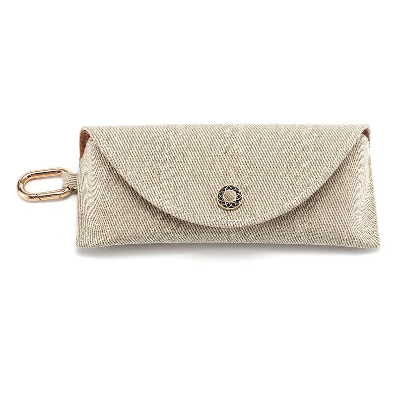 Portable Glasses Box Soft Protective Fashion Glasses Pouch With Hook For Women's Fashion Glasses Case Holder Glasses Organizer