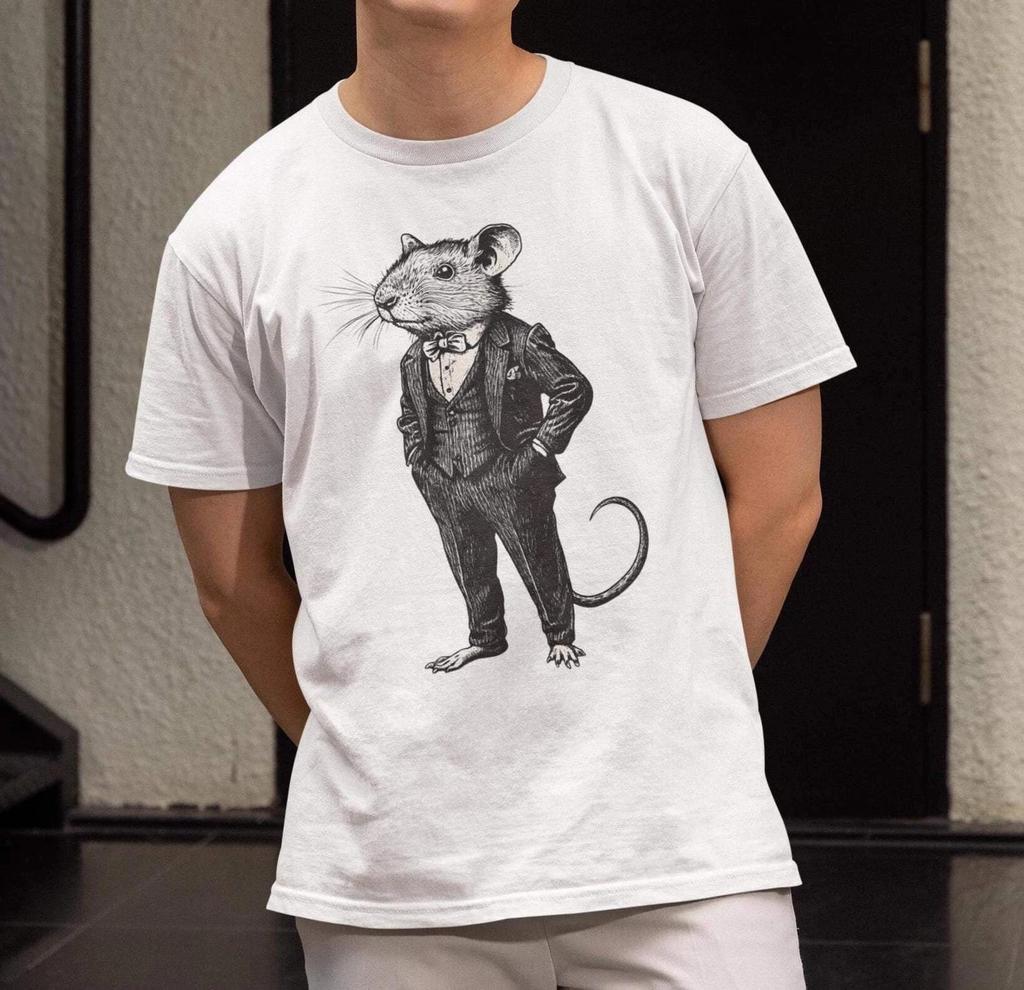 Rat T-Shirt, Rat Wearing Expensive Suit Shirt Stylish Rat