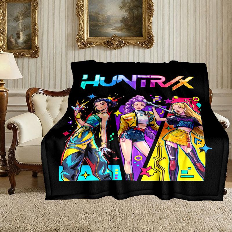 1pc Snug Kpop Demon Hunters Blanket, Lightweight & Durable Print Blanket, Perfect for Home, Couch, Bed, Picnic, Travel, Office
