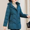 Plus Size 2XL-6XL Middle Age Women's Coat Winter Parkas Hooded Casual Loose Thick Warm Lady Jackets Long Sleeve Outerwears