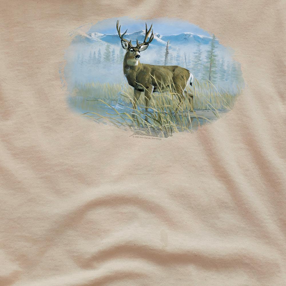 Wild Wings Unisex Adult Wildlife Out of The Mist Mule Deer T-Shirt