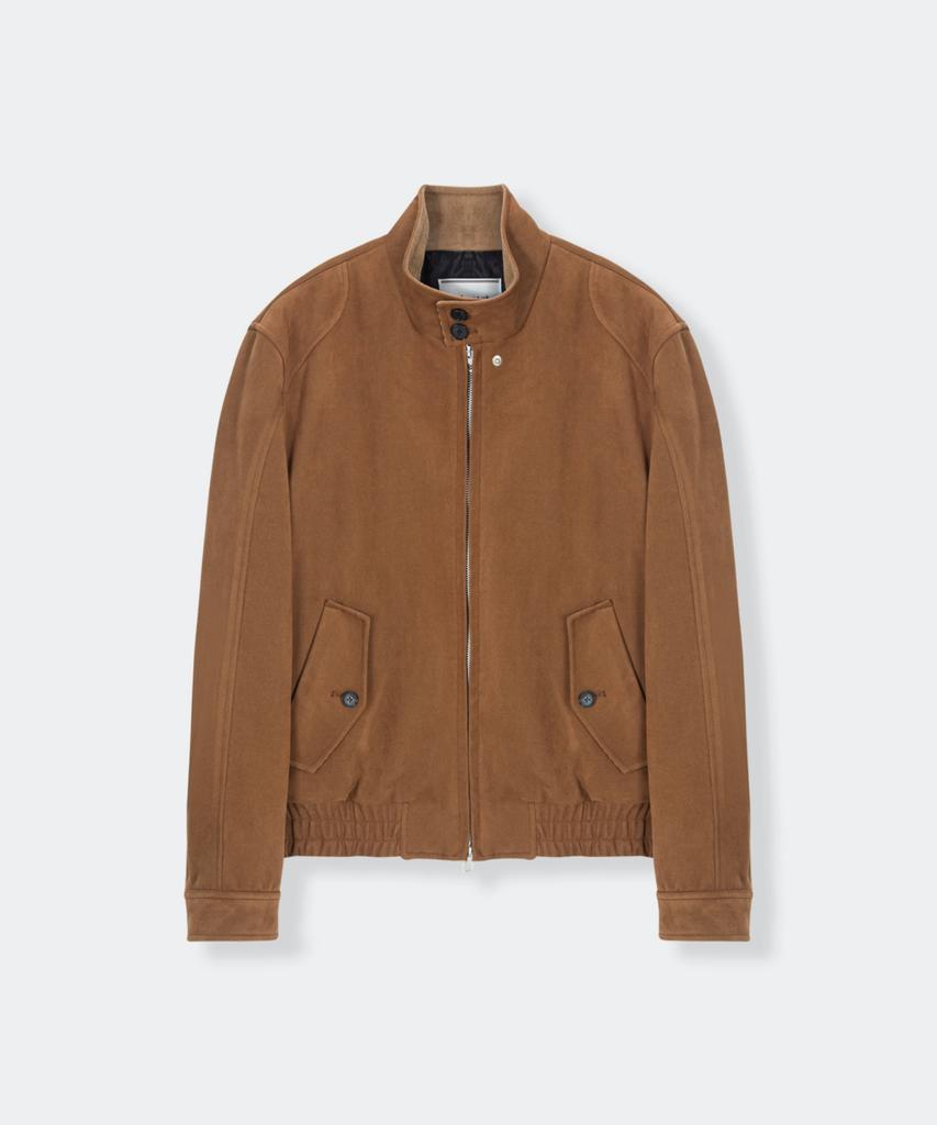 Kineto Suede High-Neck Jacket_Camel