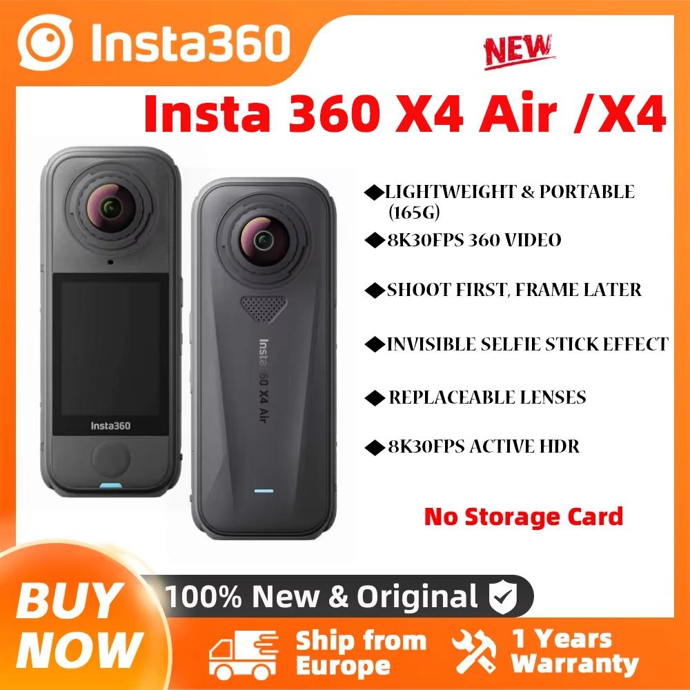 Insta360 X4 Air / X4 Action Camera - 8K 360 Degree Camera Lightweight 165g Invisible Pole Effect Windshield Integrated X4 Air