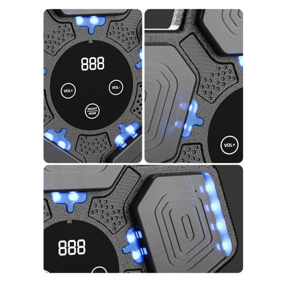 Музыкальный боксерский тренажер с перчатками, настенный, режимы скорости, регулируемый светодиодный дисплей, электронный боксерский тренажер, мишень для отработки ударов, оборудование для тренировок