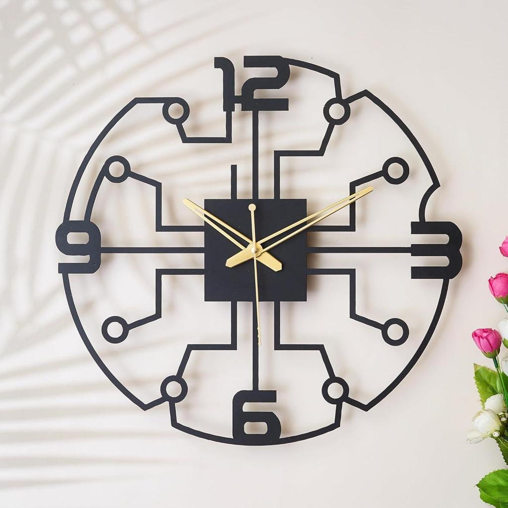 Современные Металлические Аналоговые Настенные Часы для Гостиной Спальни Офиса Кухни Стильные Настенные Часы для Дома и Холла Дизайнерские Большого Размера Современные