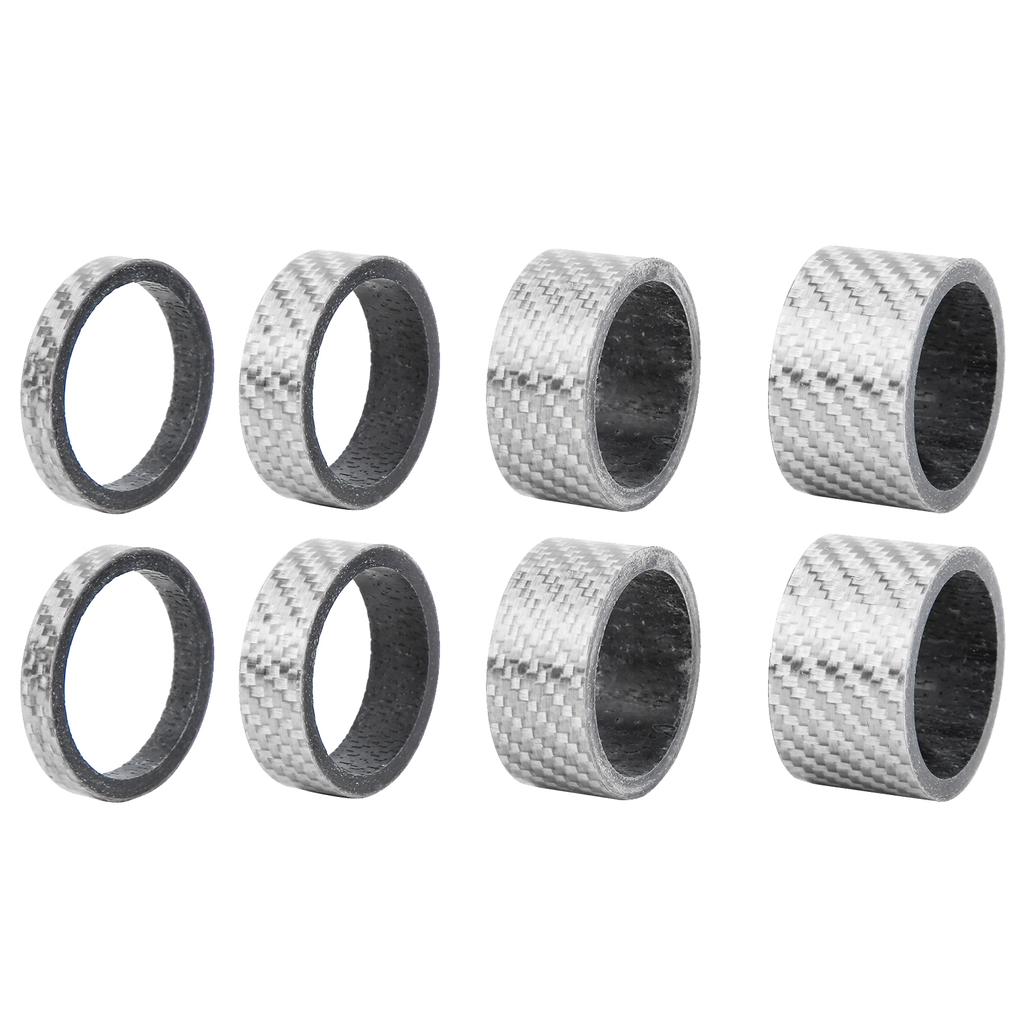 2 Set Carbon Fiber 5 10 15 20mm Bicycle Headset Front Fork Spacer Stem Bike WasherSilver