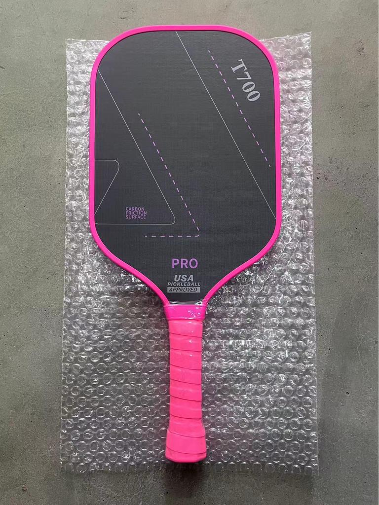 Падл для пиклбола из углеродного волокна T700 с матовым покрытием тканевой текстуры, толщина 16 мм, качество для профессиональных соревнований.