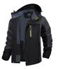 Windbreaker for Motorcycles Fishing Wear Military Jacket Anorak Work Jacket with Hood Spring Black Gray L [TACVASEN] Men's