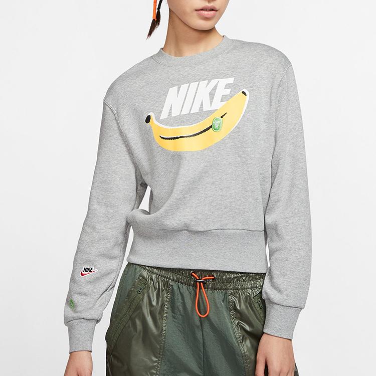 Nike Спортивная одежда с коротким рукавом Повседневный пуловер Толстовка женская Толстовка Серый CK4436-063