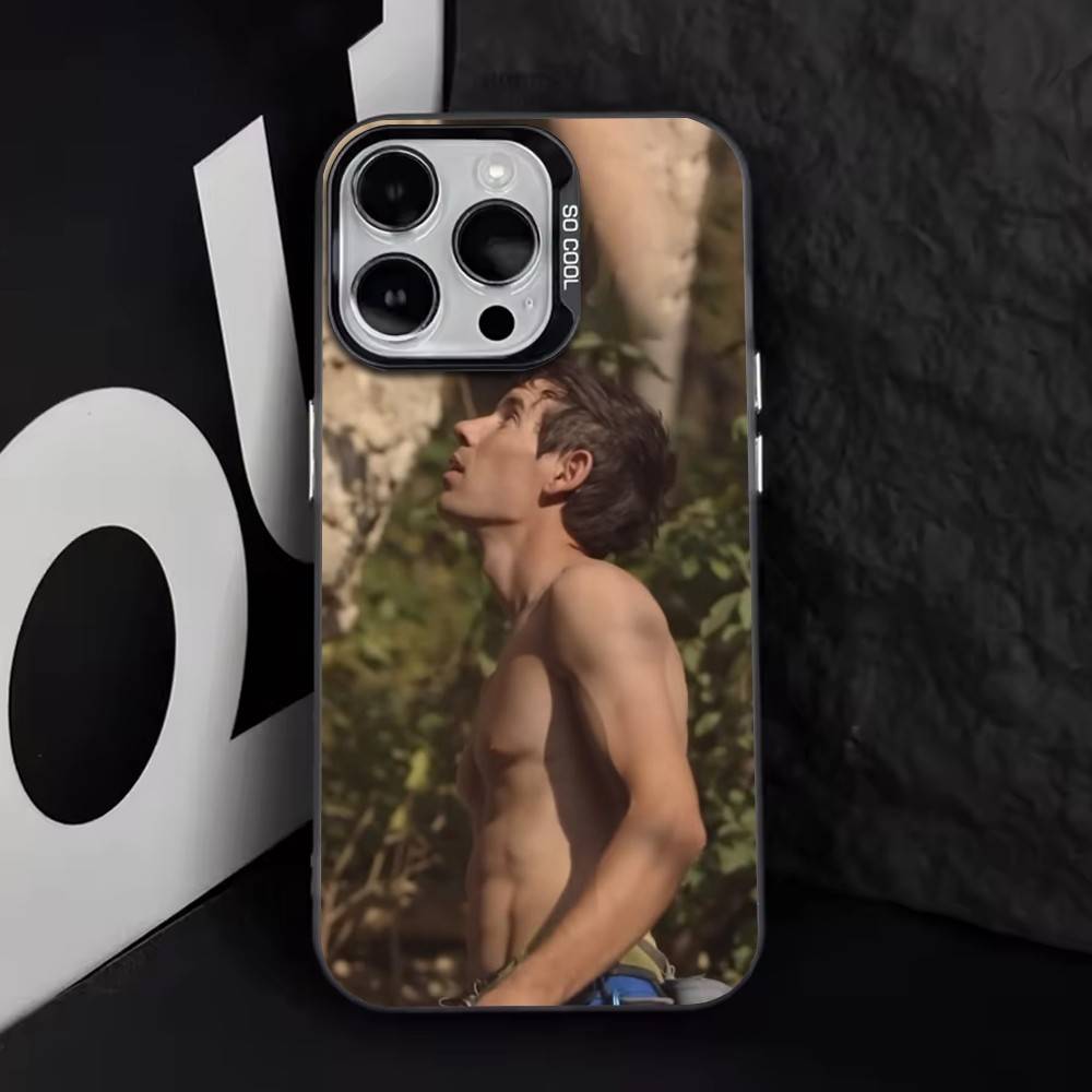 Алекс Хоннольд Чехол для телефона для iPhone 17,16,15,14,13,12,11 Plus,Pro Max,XS,Цветной Серебряный Покрытый Внутренний Чехол