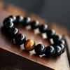Fashion 8mm/10mm Natural Stone Bracelet Tiger Eye Obsidian Elastic String Bracelet