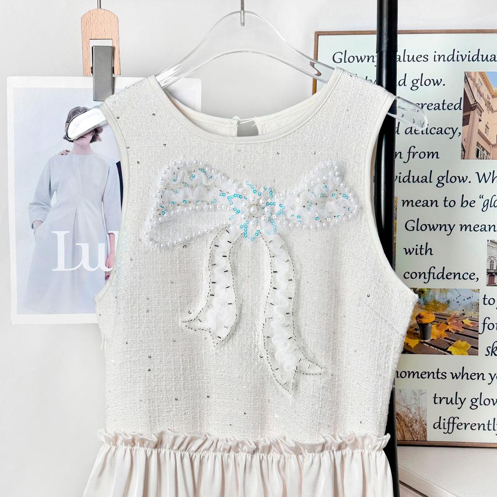 White Three-Dimensional Pearl Embellished Mesh Sequined Lace Butterfly Cloth Sticker Versatile Clothing Bag Accessories Decoration