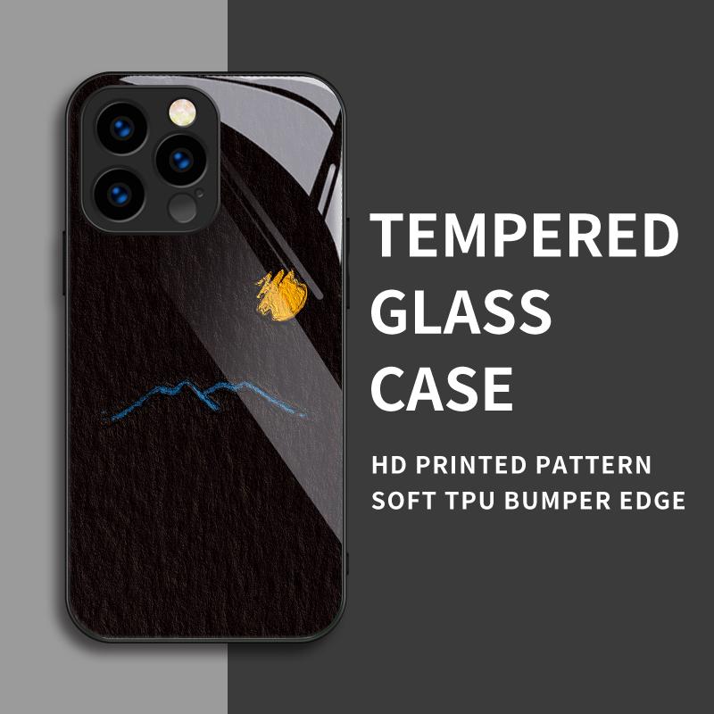 Закаленный стеклянный корпус с принтом Moon Night Mountain, защитный чехол, мягкий чехол из ТПУ для Xiaomi Redmi