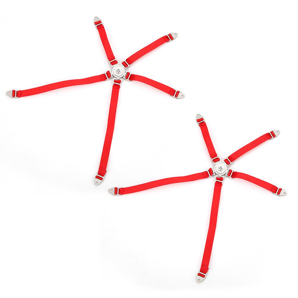 2PCS Simulated Driver Seat Belt Safety Simulation Strap for Axial 1 10 90018 RC Course TruckRed