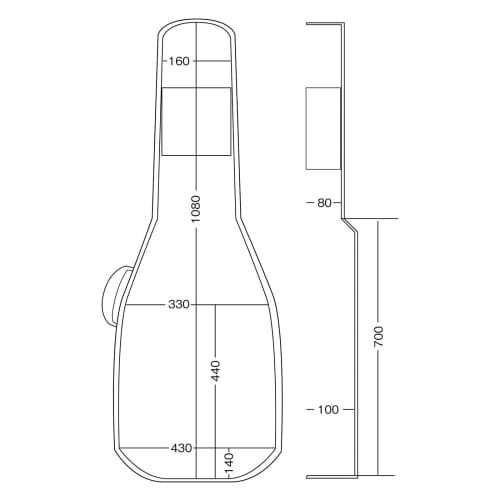 Kikutani Gig Bag for Semi-Acoustic Guitars, 20mm Thick Cushion, Blue, GVB-60SA BLU