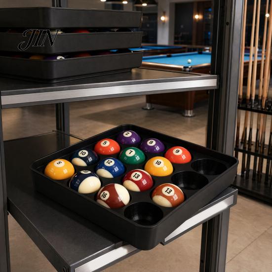 Pool Ball Tray Billiard for 16 Balls, 3D Printed Raised Edge Holder Holder, Snooker Carrying Storage Tray, Table Accessories