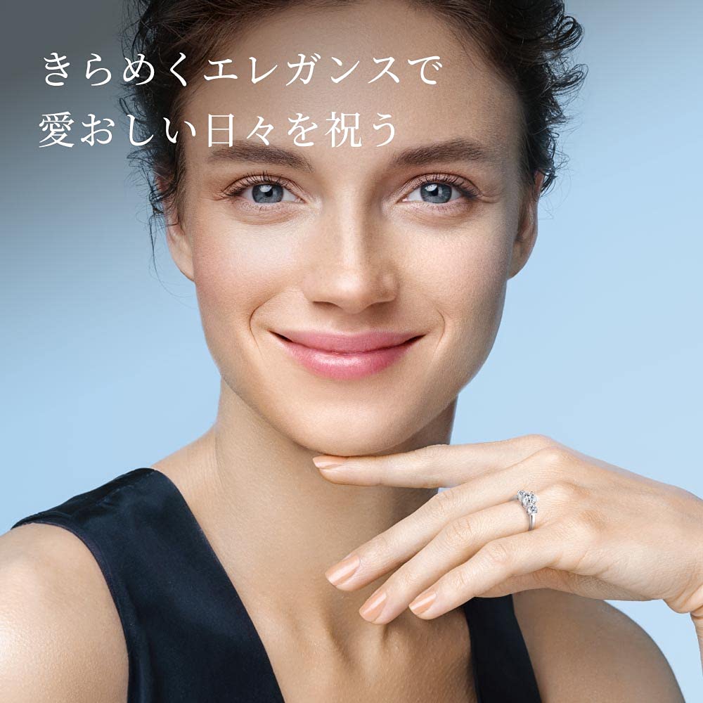 От New Ring Platinum Processed Artificial Diamond Ring Brand Women Present [Подарок Йорк] Женское