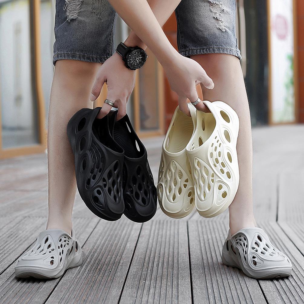 Пара кокосовых дырок обувь мужчины наступают на дерьмо чувство полые сандалии летняя пляжная обувь педаль сумка головные тапочки прилив