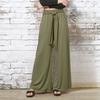 Women's Lace-Up Wide-Leg Pants Casual Pants Solid Color Trousers With Pockets
